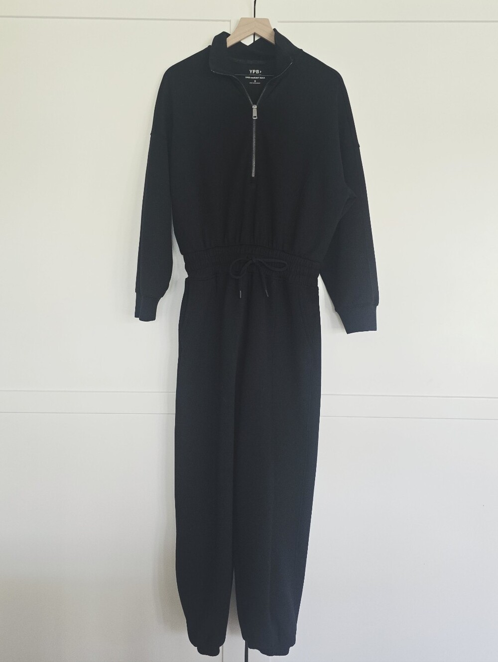 Abercrombie YPB Black Half-Zip Jogger Jumpsuit Small